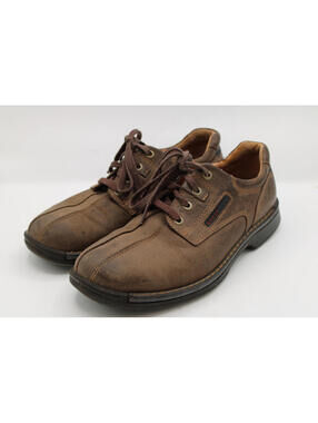 Ecco Light Leather Brown Lace-Up Shoes Men's Size EU 40 US 6.5